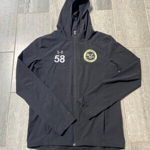 Under Armour Storm Rain Jacket Hooded Loose Fit Water-Resistant Black Youth XL